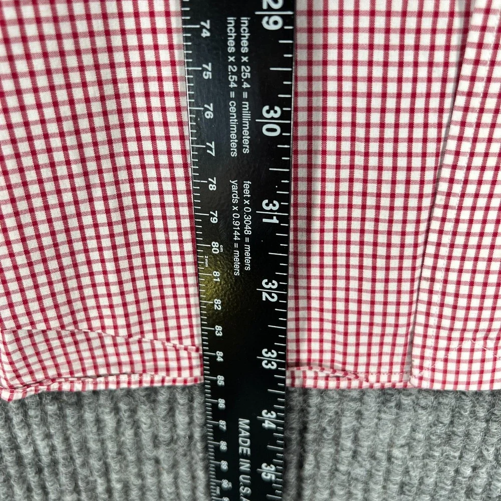 Polo Ralph Lauren Shirt Mens 17.5 Red Check Long Sleeve Button Up Curham Classic
